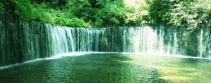 green waterfall